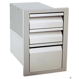 Luxor Contemp 12Inch Triple Storage Drawer AHTCDR3 BBQGuys