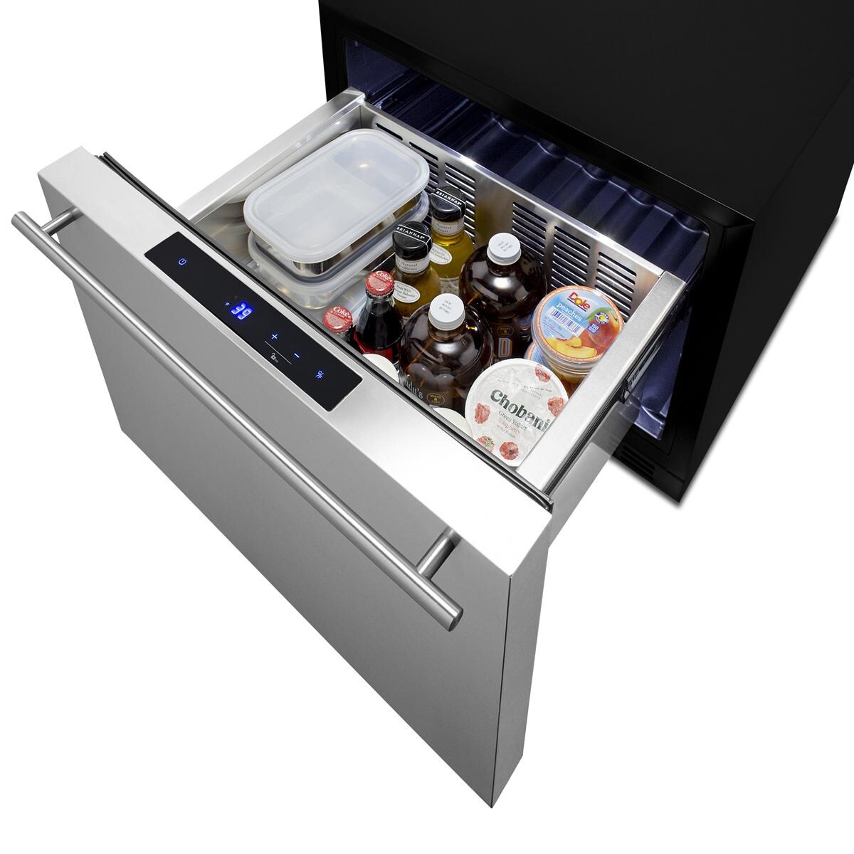 Summit FF1DSS Commercial 21 1/2-Inch 1.6 Cu. Ft. Built-In Drawer Refrigerator - Food and Drinks thumbnail