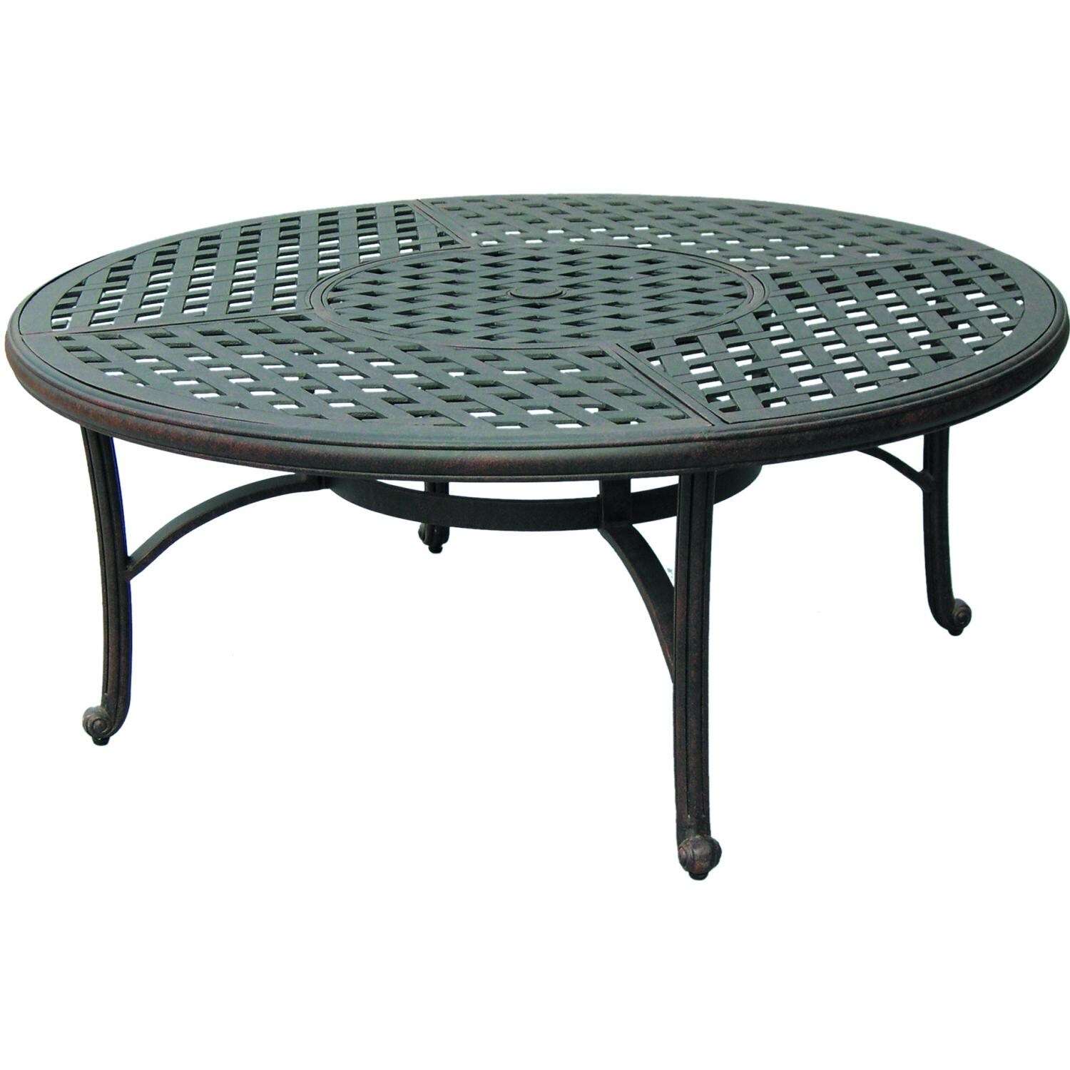 Darlee Series 30 52 Inch Cast Aluminum Patio Chat Table With Ice Bucket Insert