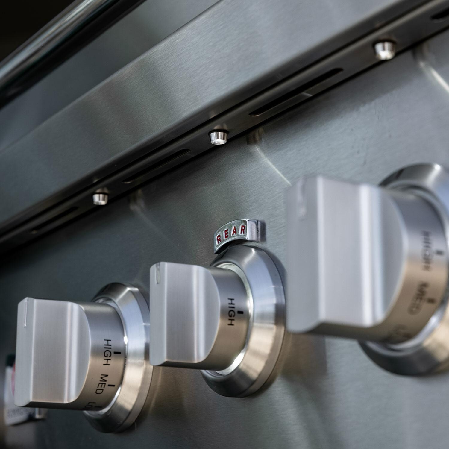 Summerset TRL Pro 32-in 3 Burner Natural Gas Grill on Deluxe Cart w/ Rear Infrared Burner & Rotisserie Kit - Rear Burner Knob - Detail thumbnail