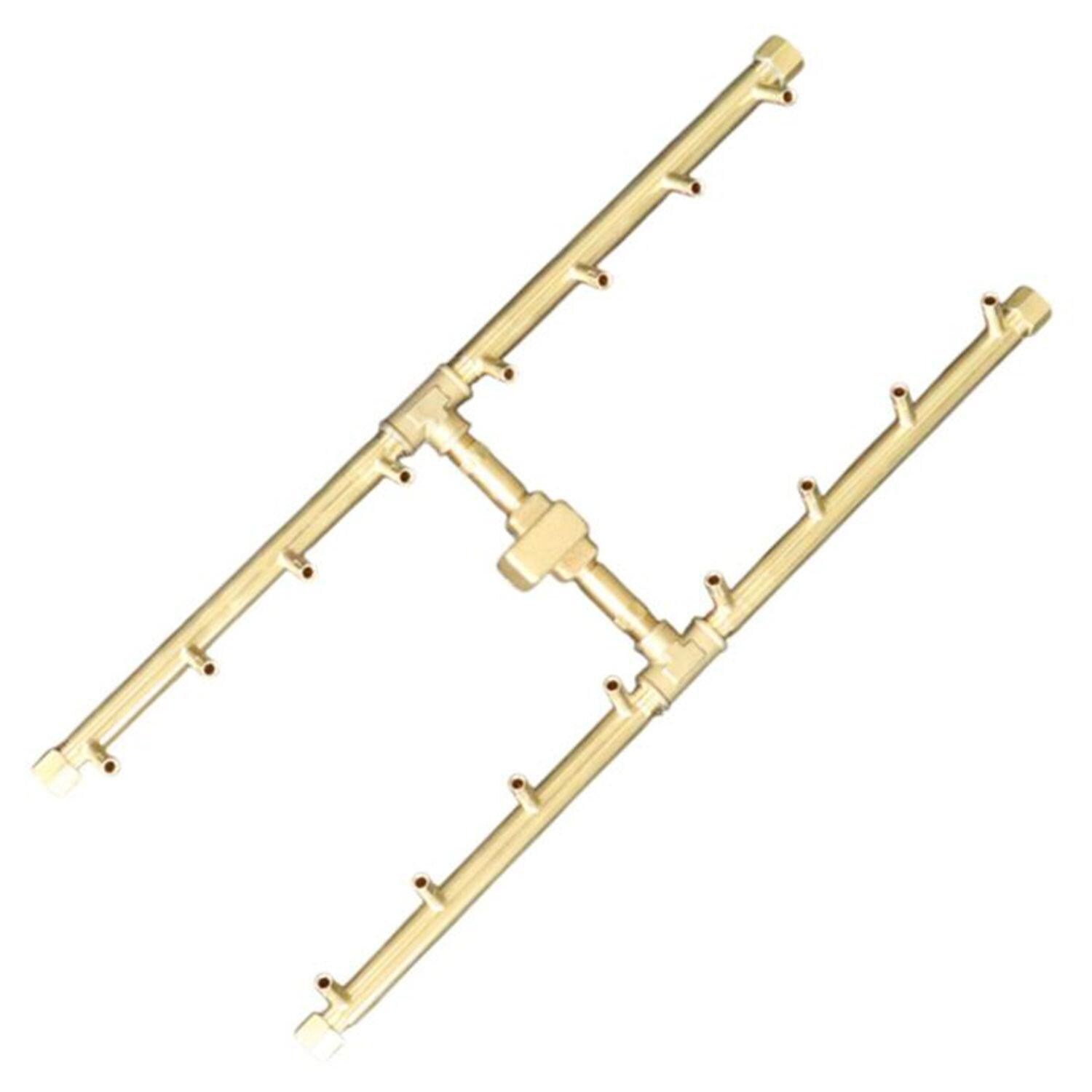 Warming Trends 24 X 8 3/4 H-Style Brass Natural Gas/Propane Burner & 34 X 17-in Plate - White Background thumbnail