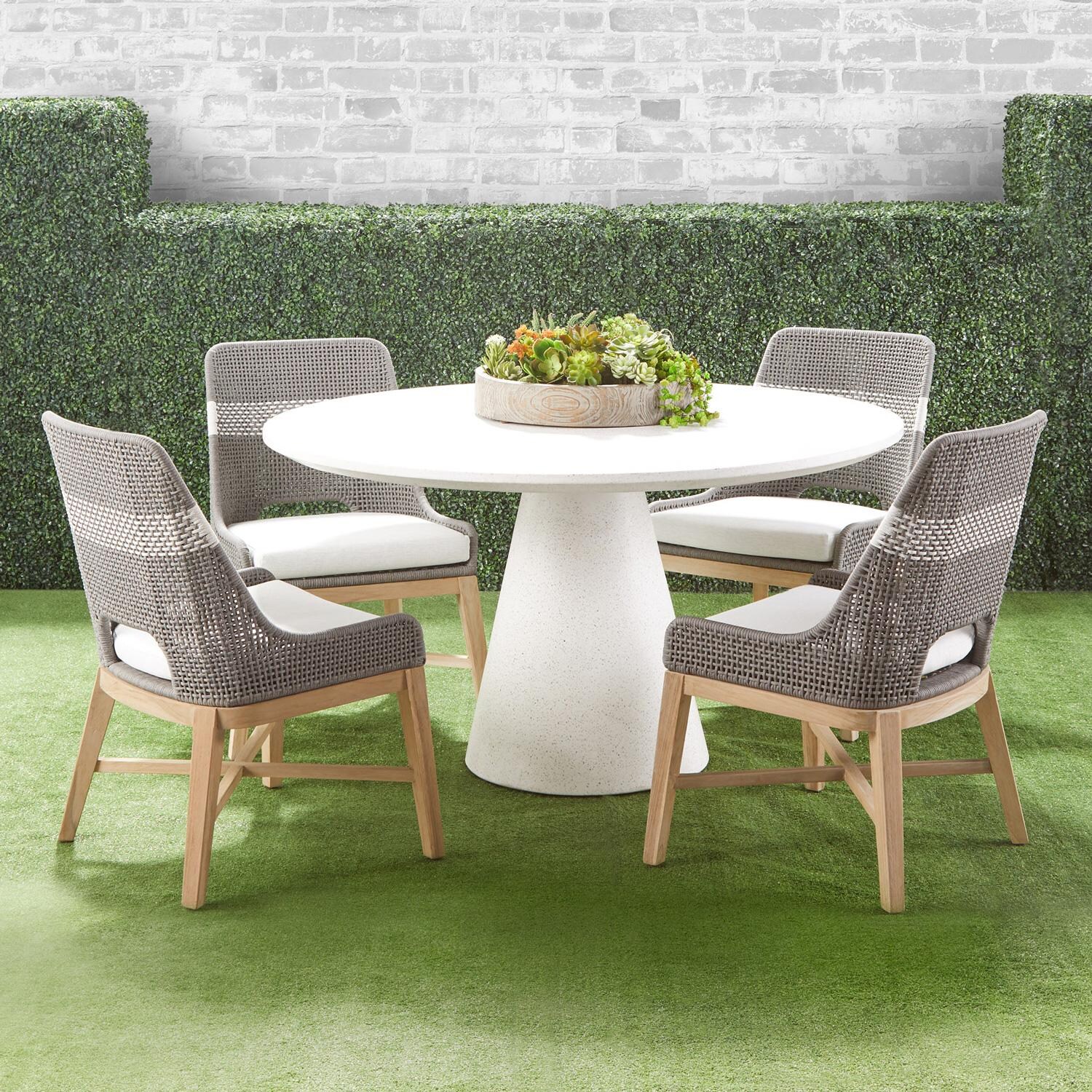 Lakeview Cocoa Way 3 Pc Gray Teak Dining Set in Ivory/Dove thumbnail