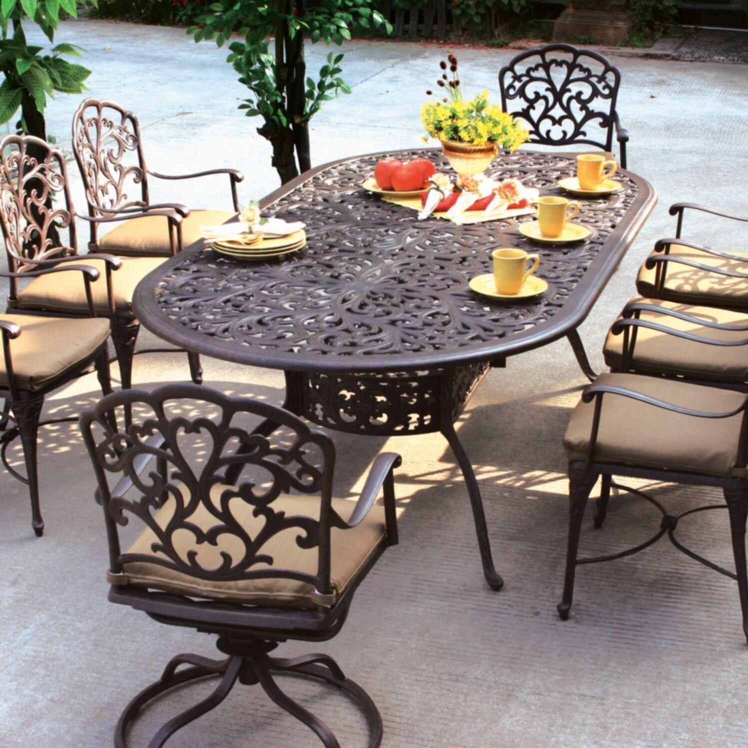 Darlee Catalina 9 Piece Cast Aluminum Patio Dining Set : BBQGuys