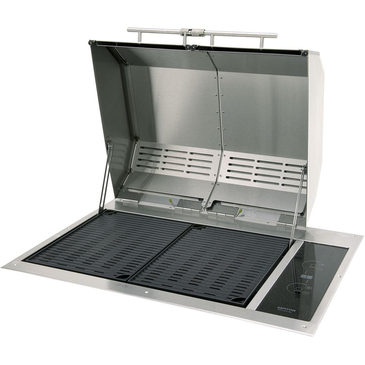 Kenyon All Seasons Texan Built-In Electric Grill - Both Lids Open