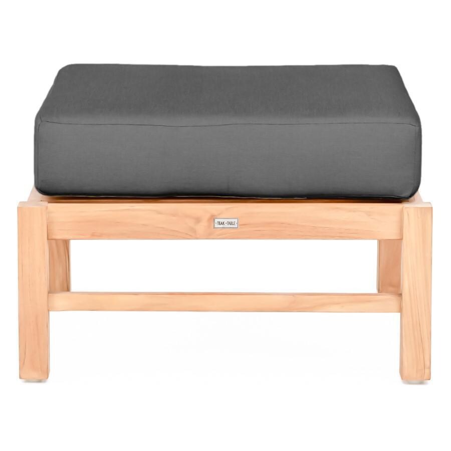 Monday Teak Patio Ottoman in Carbon By Teak + Table