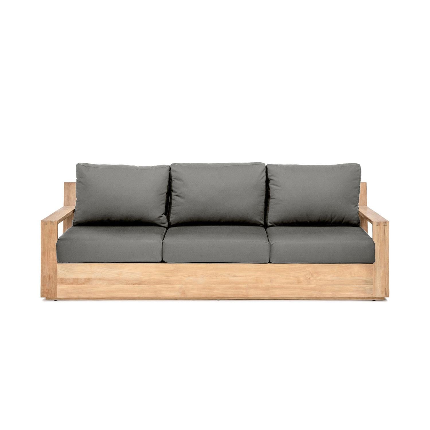 Scape Key 3 Person Teak Sofa in Charcoal by Lakeview Outdoor Designs