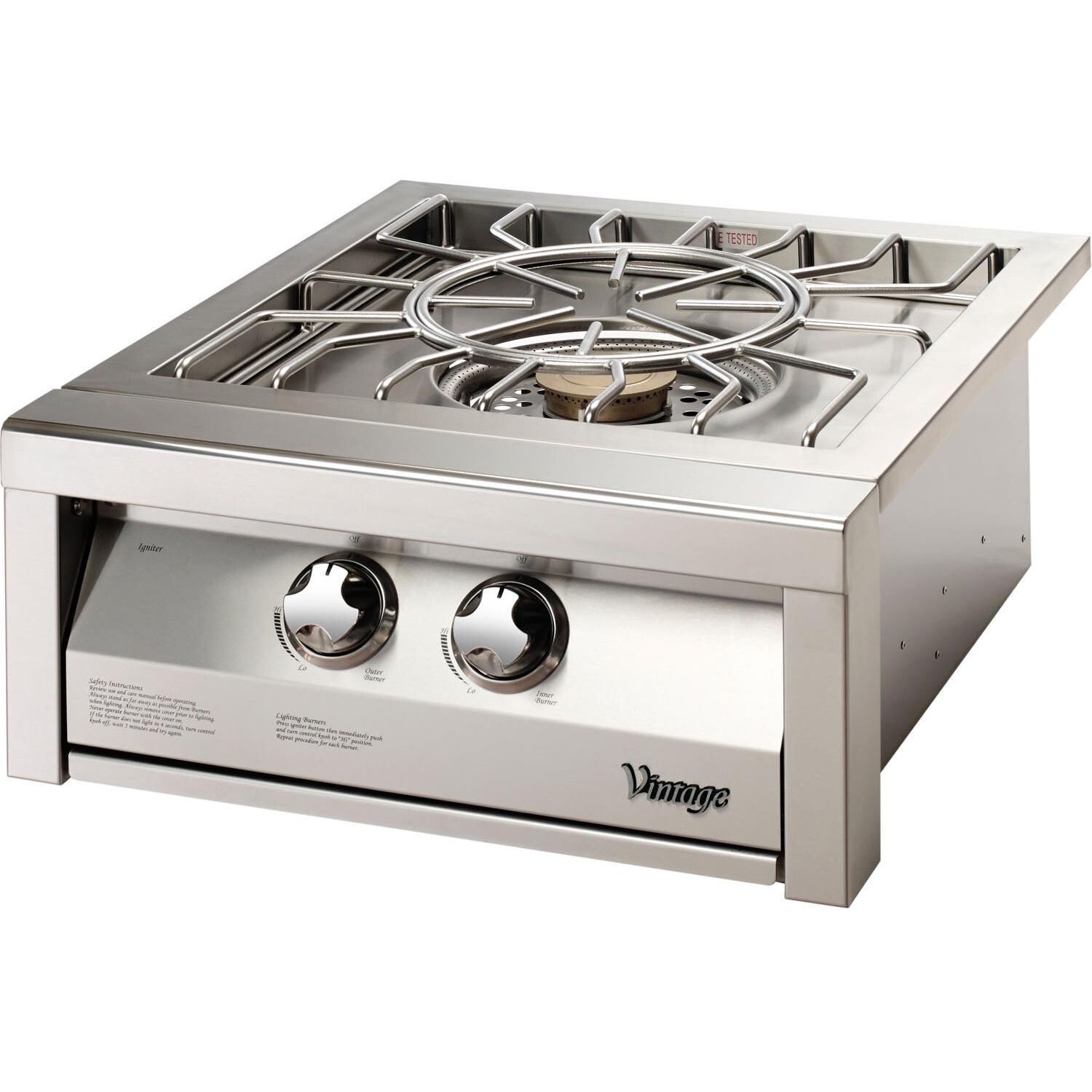 Vintage VPMAXX24-N 24 Inch Natural Gas Power Maxx Burner - Lid Off - White Background thumbnail