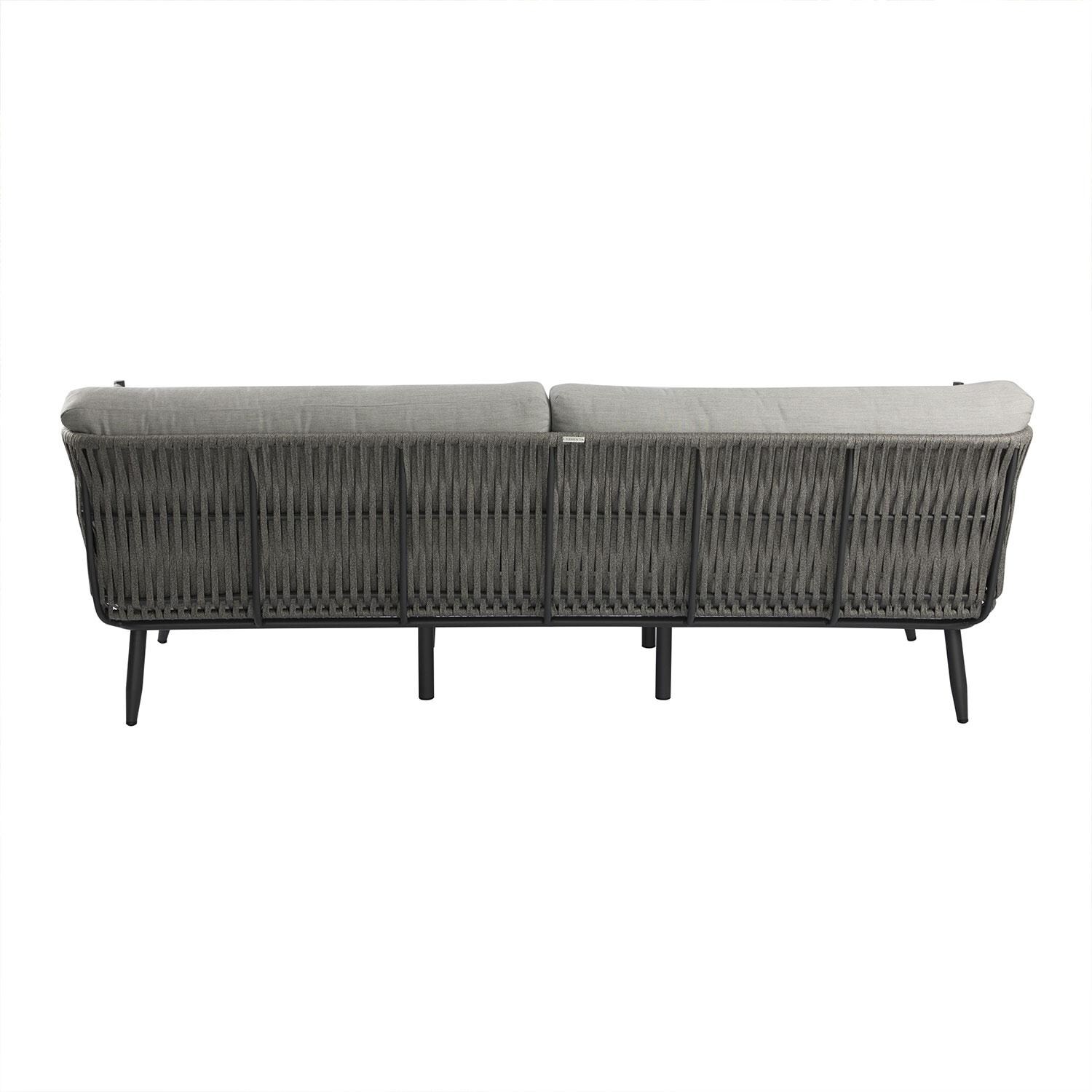 Elementi OS-2504T Milano Outdoor Aluminum Sofa w/ Sunbrella Cushions - Rear View - White Background thumbnail