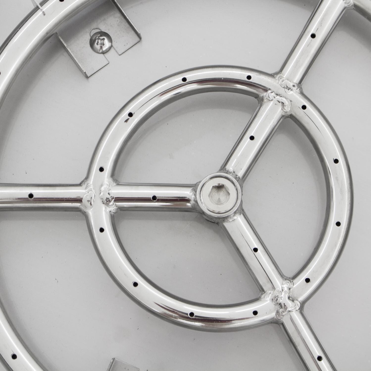 BBQGuys Signature Series Westfalen 18-Inch Square Low-Rise Natural Gas Fire Bowl - Oil Rubbed Bronze - Burner Detail thumbnail