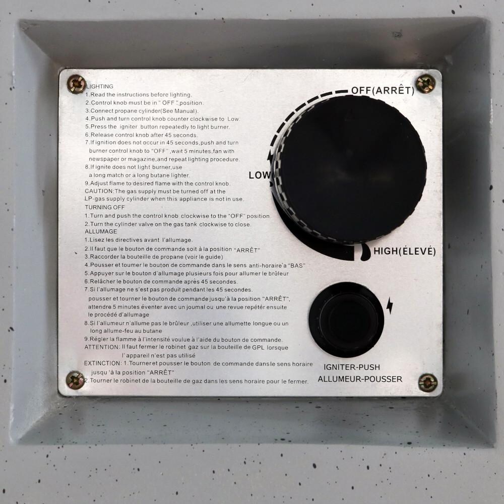 Ultimate Patio 34-Inch Square Propane Gas Fire Pit - Control thumbnail