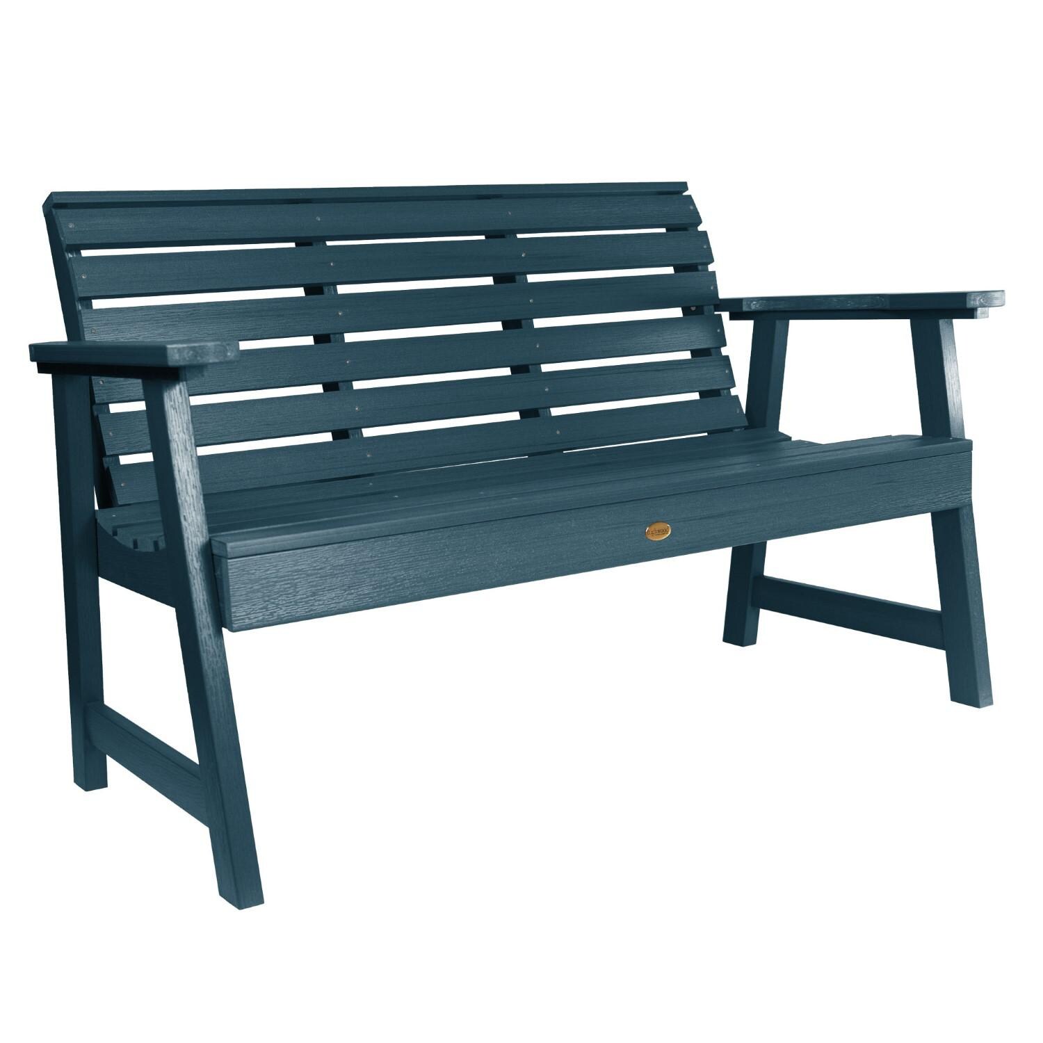 Lakeview Elm Pointe 4-Foot Picnic Bench - Nantucket Blue - On White thumbnail
