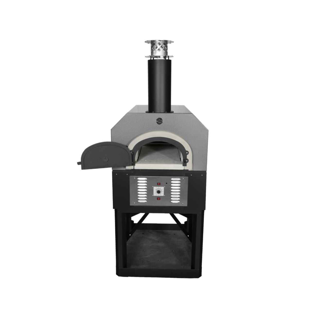 Chicago Brick Oven CBO-750 Hybrid Pizza Oven On Stand - Oven Door Open thumbnail
