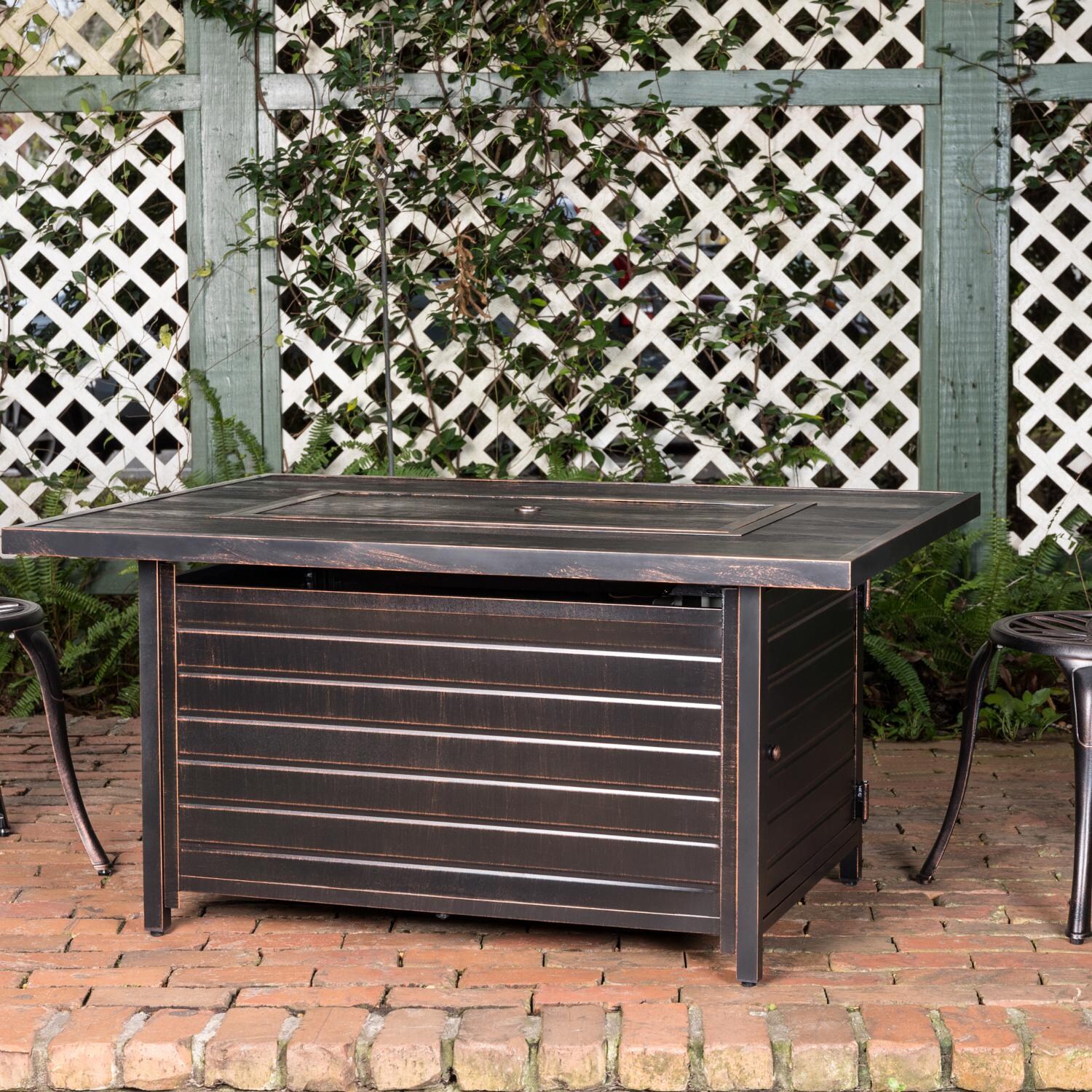 Ultimate Patio SC62734 Hawkview 48-Inch Rectangular Aluminum Propane Fire Pit Table - Burner Cover thumbnail