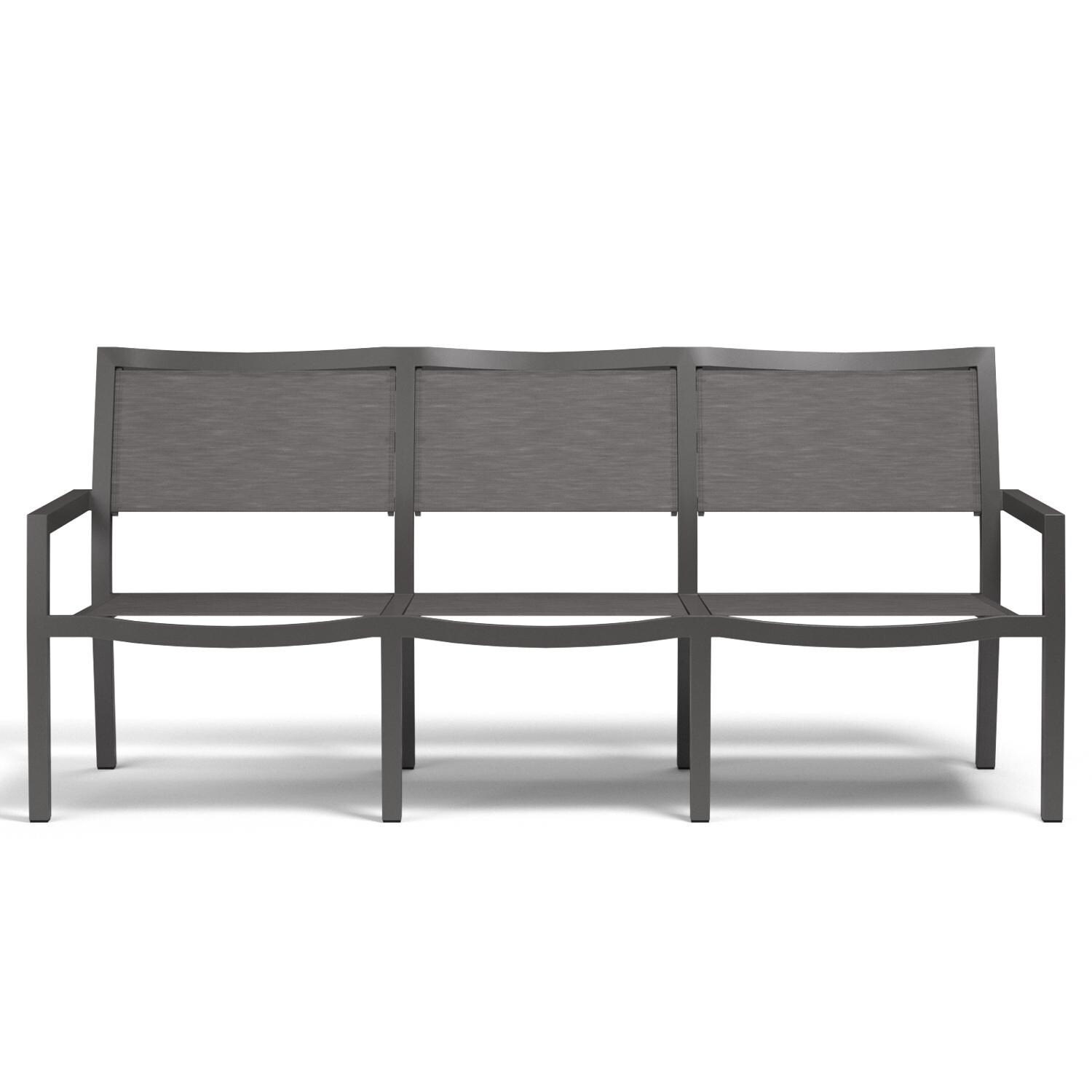 Sunset West - 1201-23 - Vegas Aluminum Patio Sling Sofa W/ Textilene Graphite Sling - Front View thumbnail