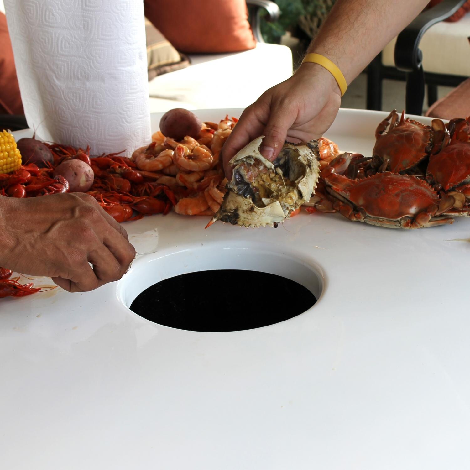 Cajun Crawfish Table-Trash Hole Close-Up thumbnail
