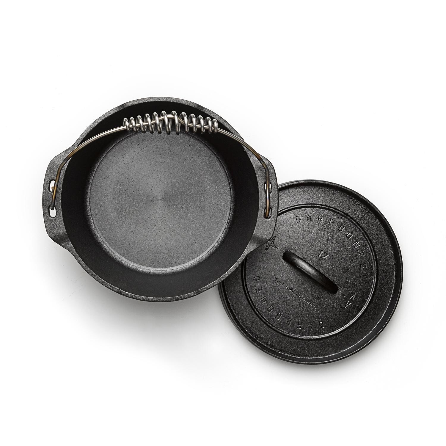 Barebones Living CKW-308 8-Quart Cast Iron Dutch Oven Classic - Top View With Lid Off - White Background thumbnail