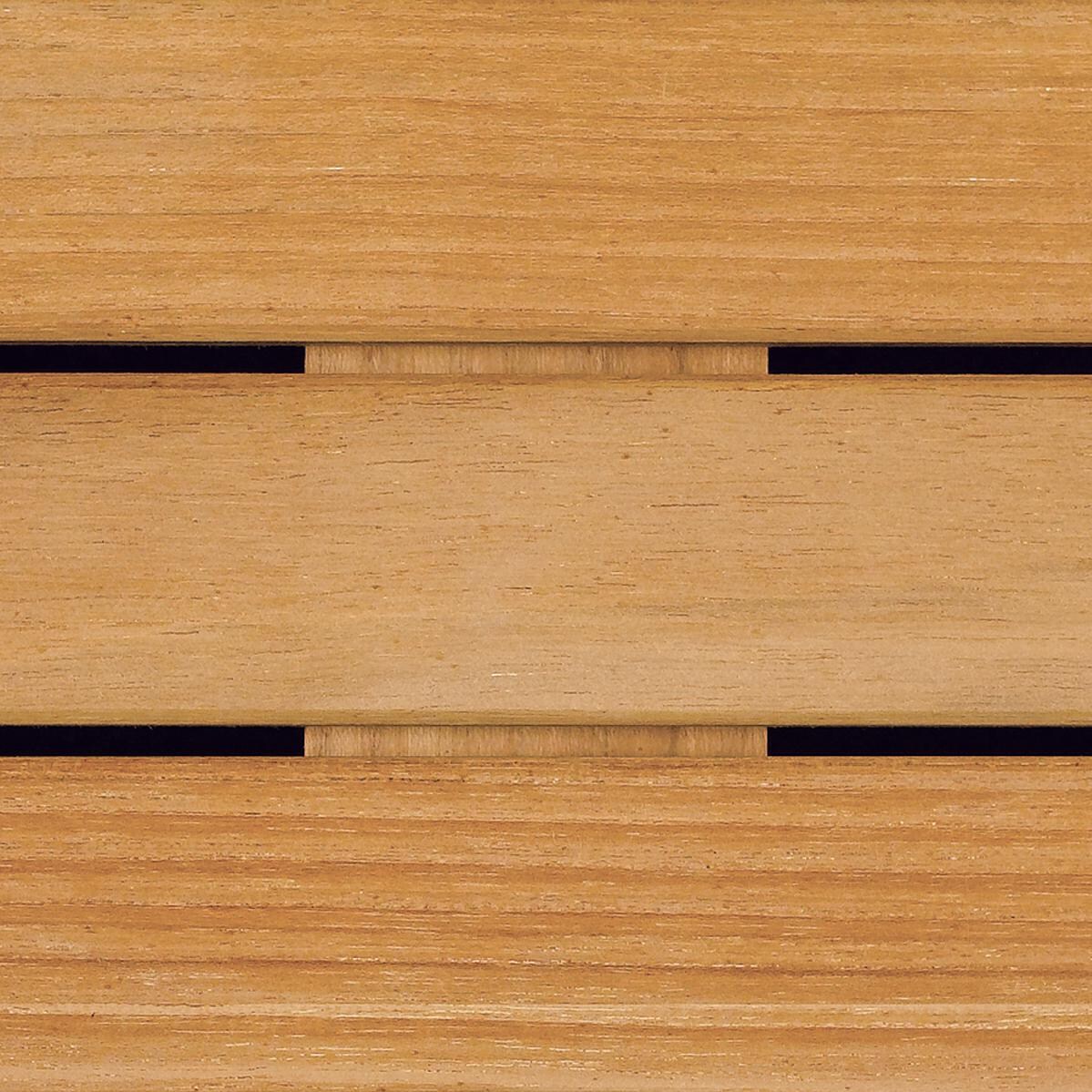 Travira 40-Inch Square Aluminum Patio Dining Table - Teak Top thumbnail