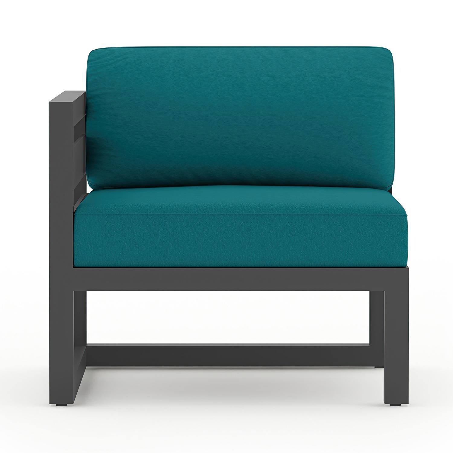 Misty Cove Aluminum Left Arm Section in Slate/Spectrum Peacock by Lakeview Outdoor Designs