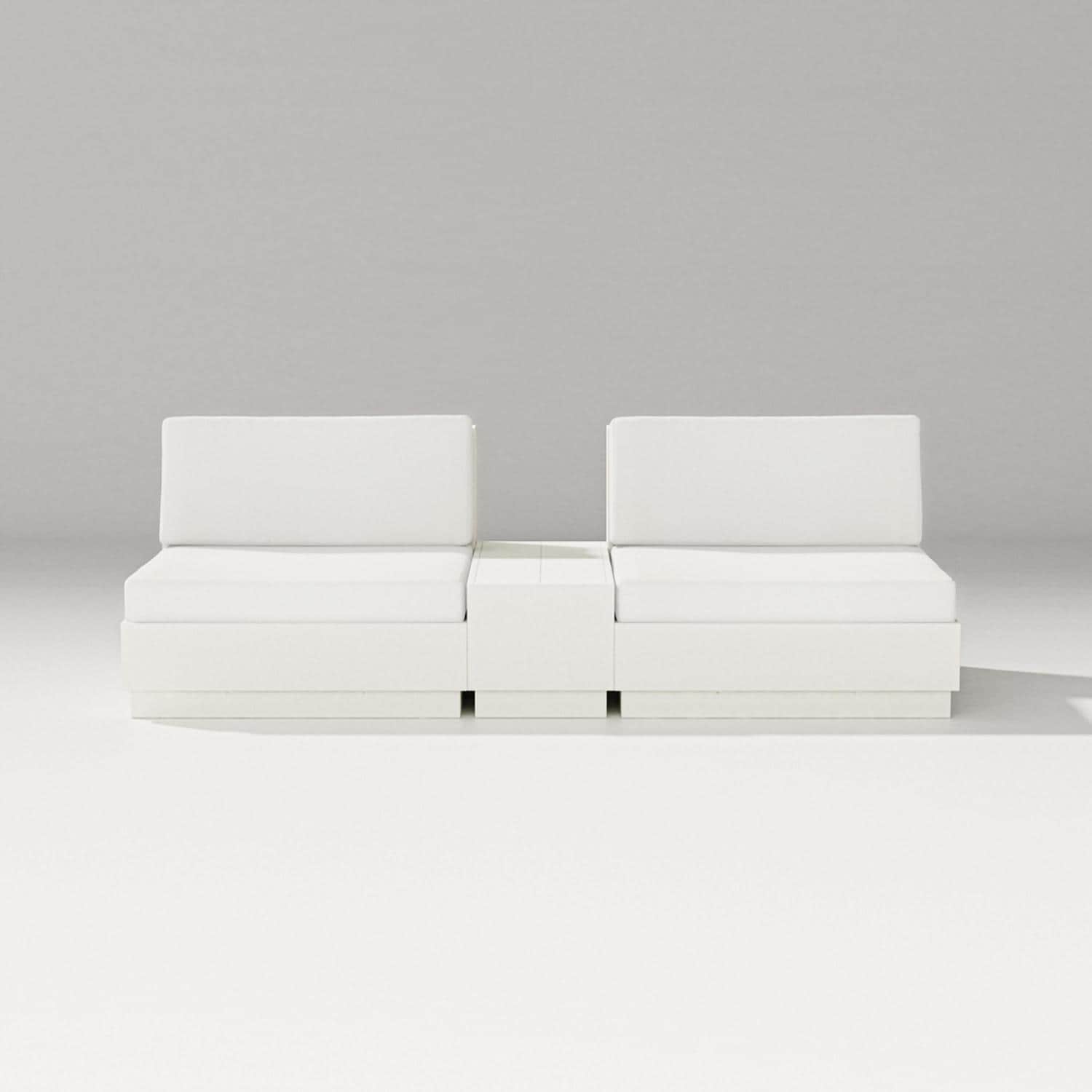 PW Designer Series Elevate 3 Pc Recycled Plastic Club Chair Seating Set in Vintage White/Natural Linen - Set - White Background thumbnail