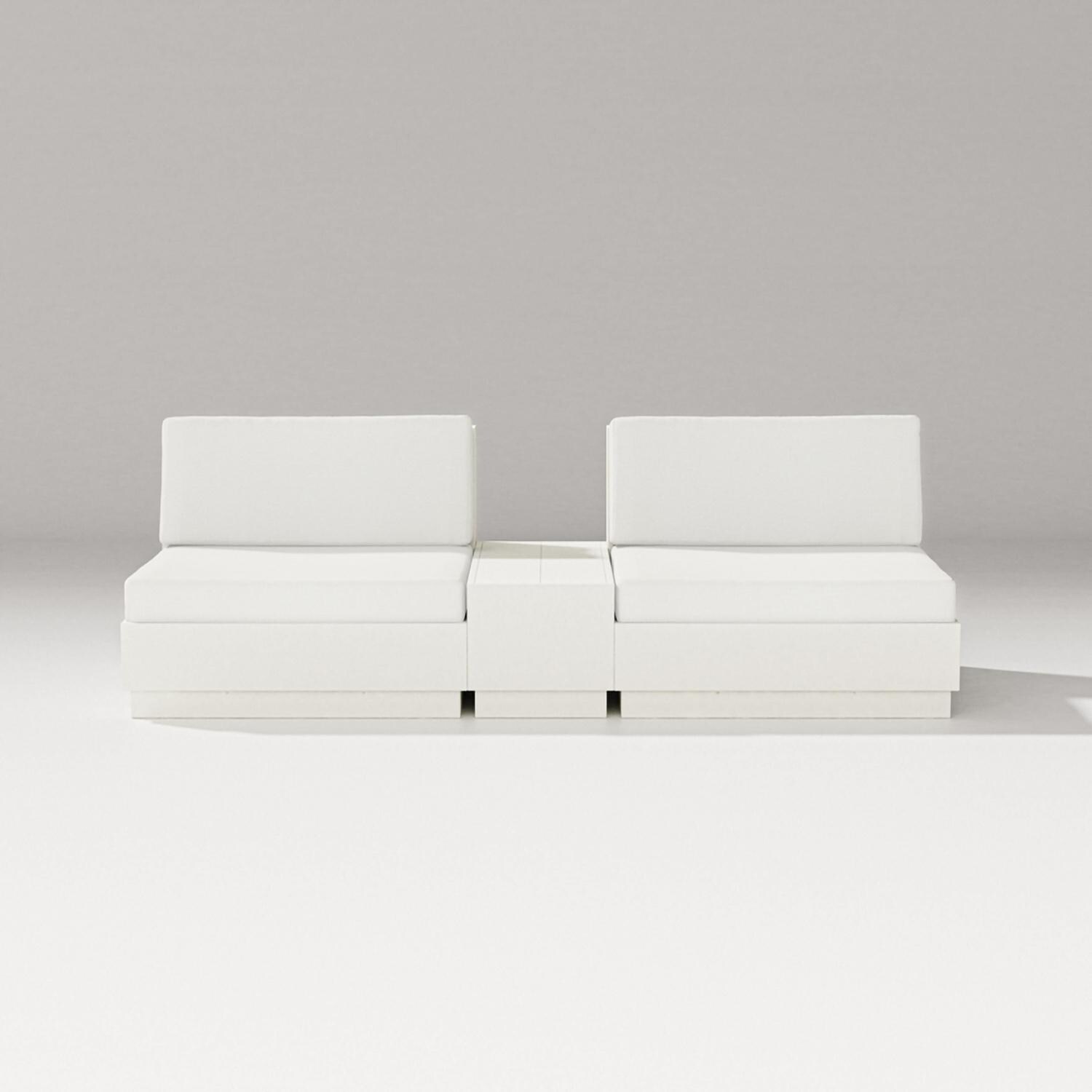 PW Designer Series Elevate 3 Pc Recycled Plastic Club Chair Seating Set in Vintage White/Natural Linen - Set - White Background thumbnail