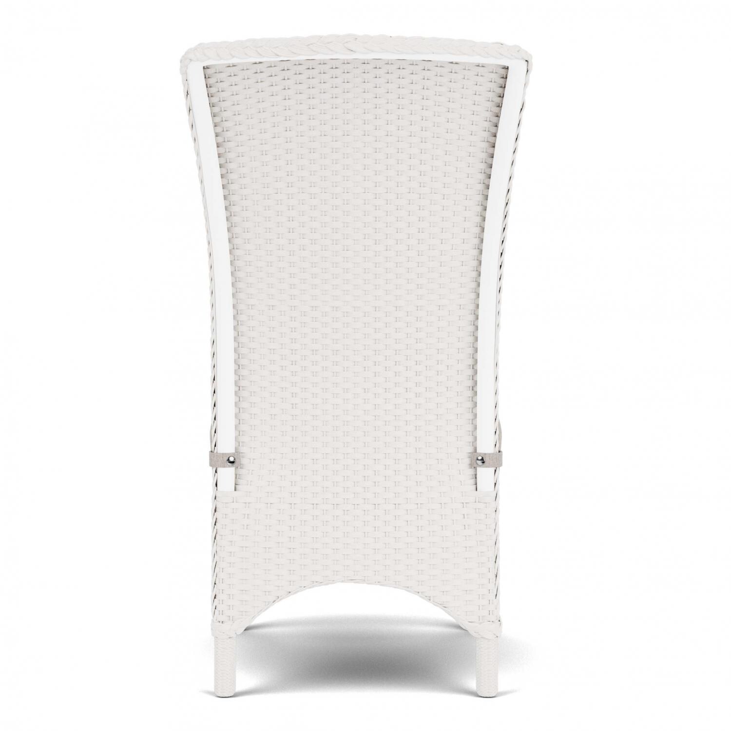 Lloyd Flanders Mandalay Armless Dining Chair in White Finish with Sailcloth Salt Fabric - Back thumbnail