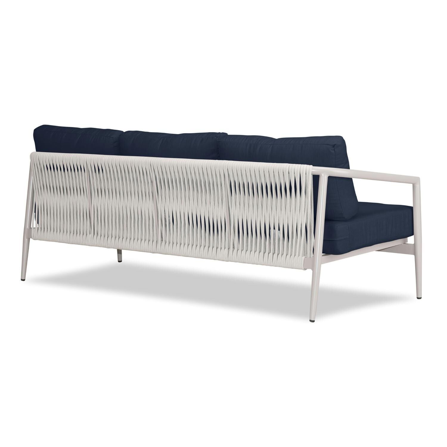 Lakeview Midnight Cove 3 Person Aluminum Sofa in Urban Stone/Carrera/Spectrum Indigo - Back Right - White Background thumbnail