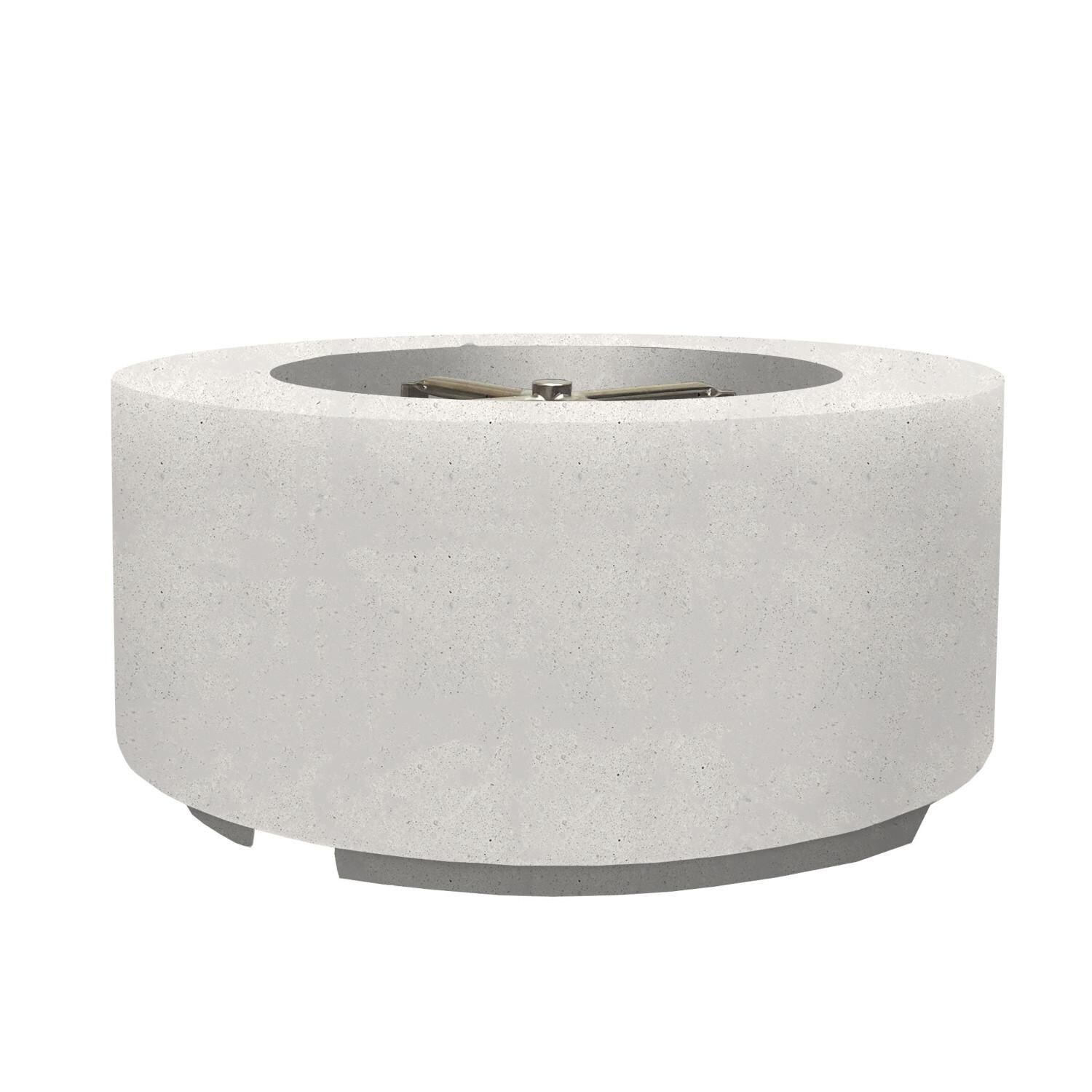 Cilindro 36-in Round GFRC Propane Fire Pit in Ultra White by Prism Hardscapes