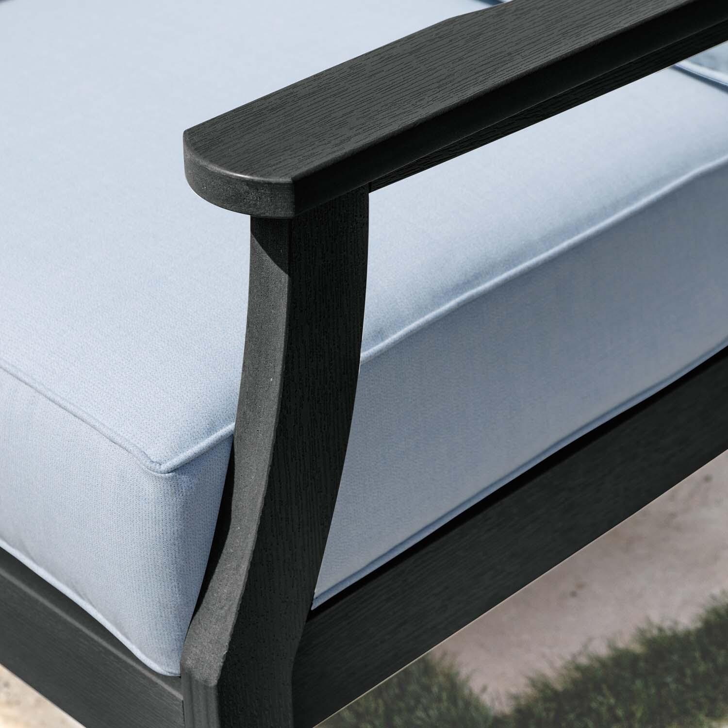 Blushing Bay Recycled Plastic Club Chair in Bliss Dew/Black by Lakeview Outdoor Designs - Frame - Detail thumbnail