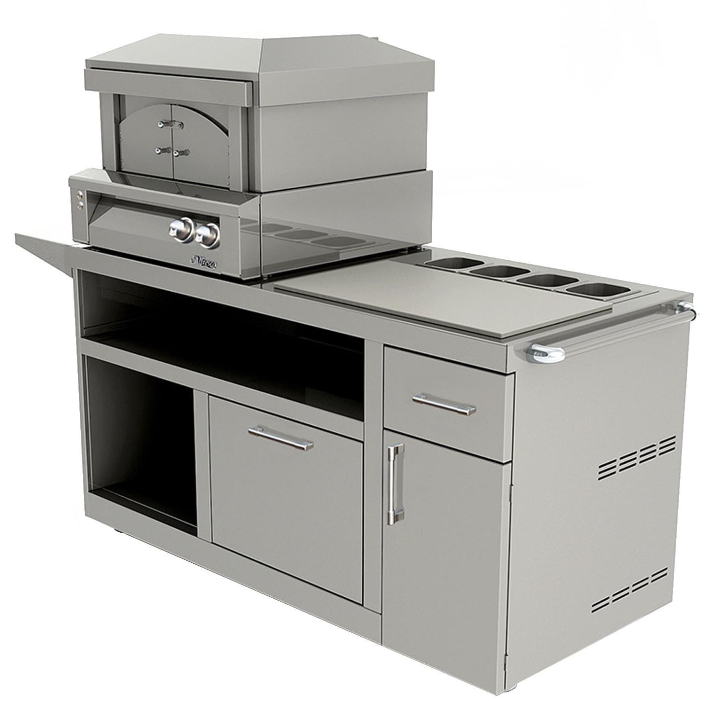 Alfresco 30Inch Freestanding Propane Gas Outdoor Pizza Oven On Deluxe