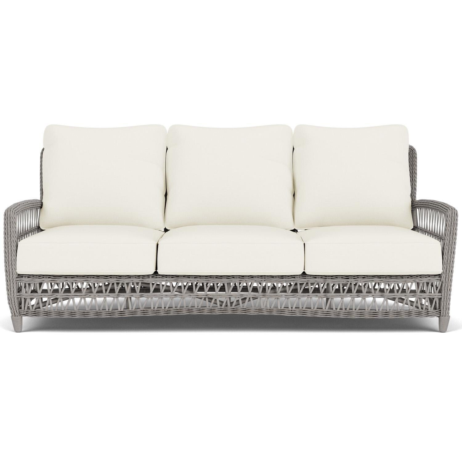 Mackinac Wicker Sofa in Putty/Sailcloth Salt by Lloyd Flanders