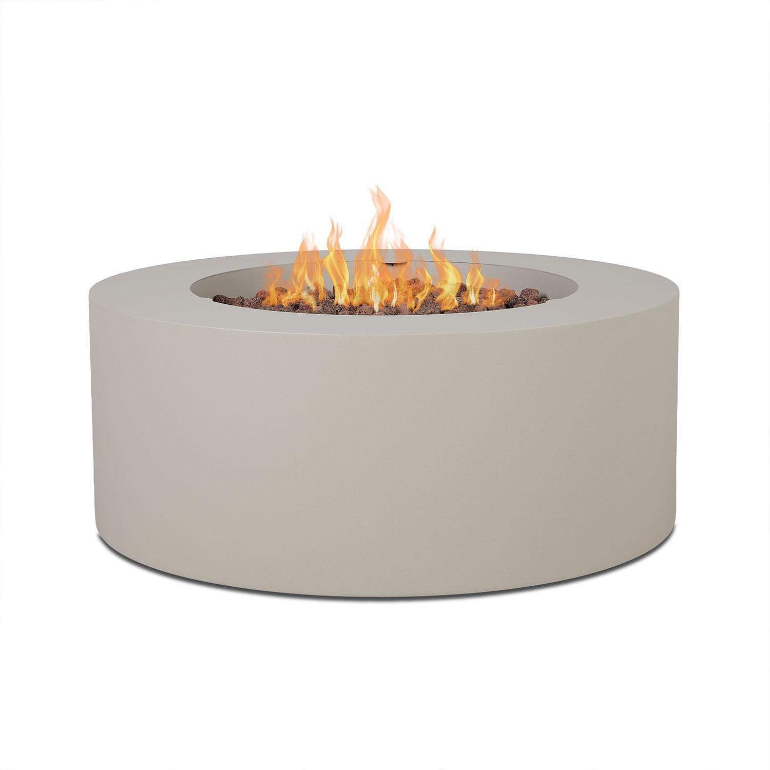 Elysian 36-in Round Steel Propane Fire Pit Table in Light Sand by Lakeview Outdoor Designs - White Background thumbnail