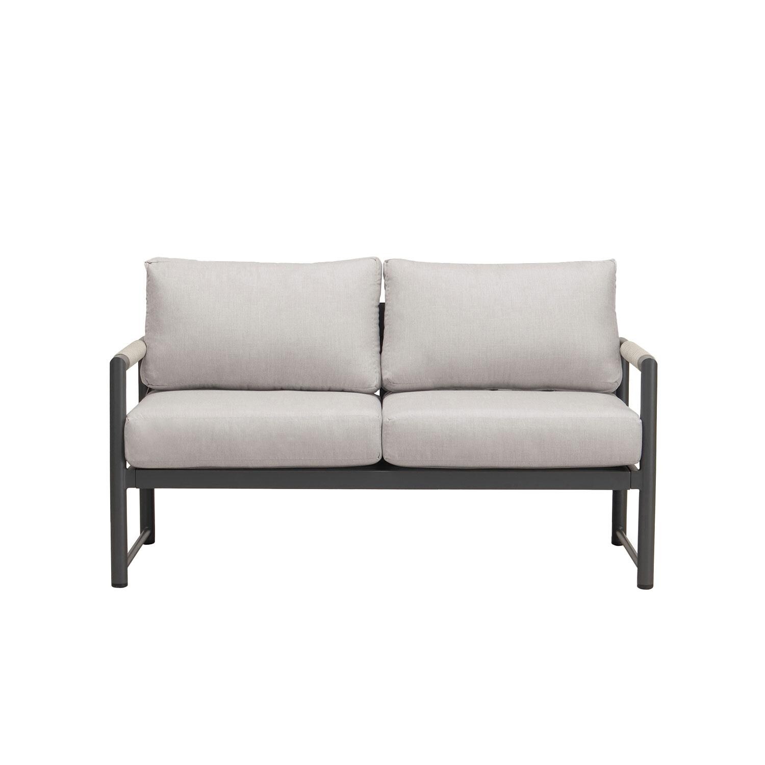 Lakeview AVEBAY-SL-PG-SET120-CS Avenue Bay Slate/Pebble Gray 3 Pc Loveseat Set - Cast Silver - Loveseat - White Background thumbnail
