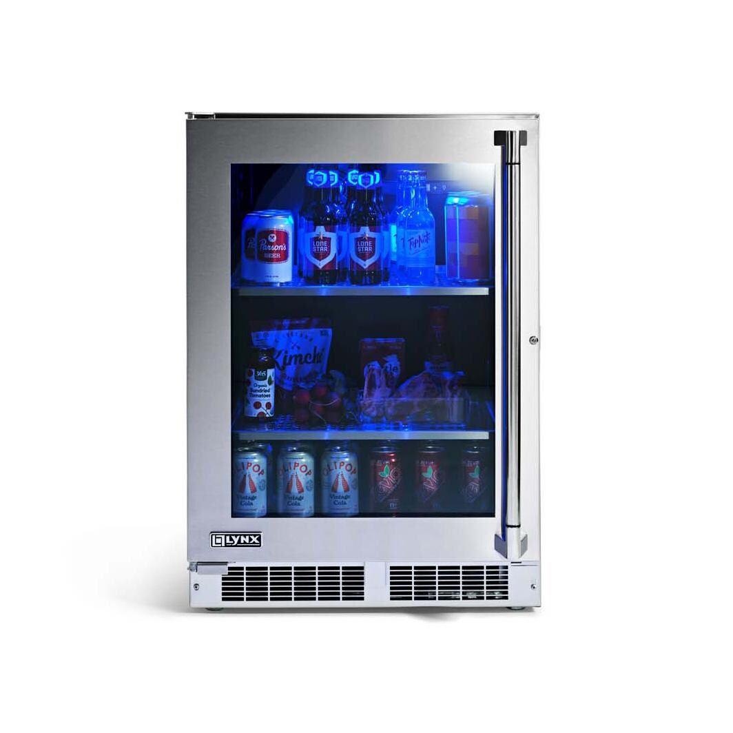 Lynx LN24REFG 24-in 5.3 Cu. Ft. Outdoor Beverage Cooler w/ Lock - White Background thumbnail