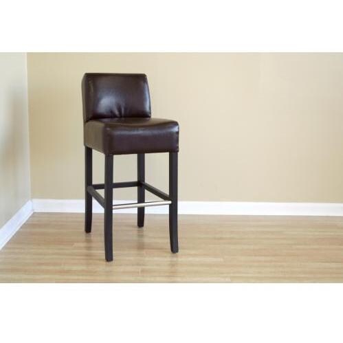 Phiala Leather Low-back Barstool In Dark Brown