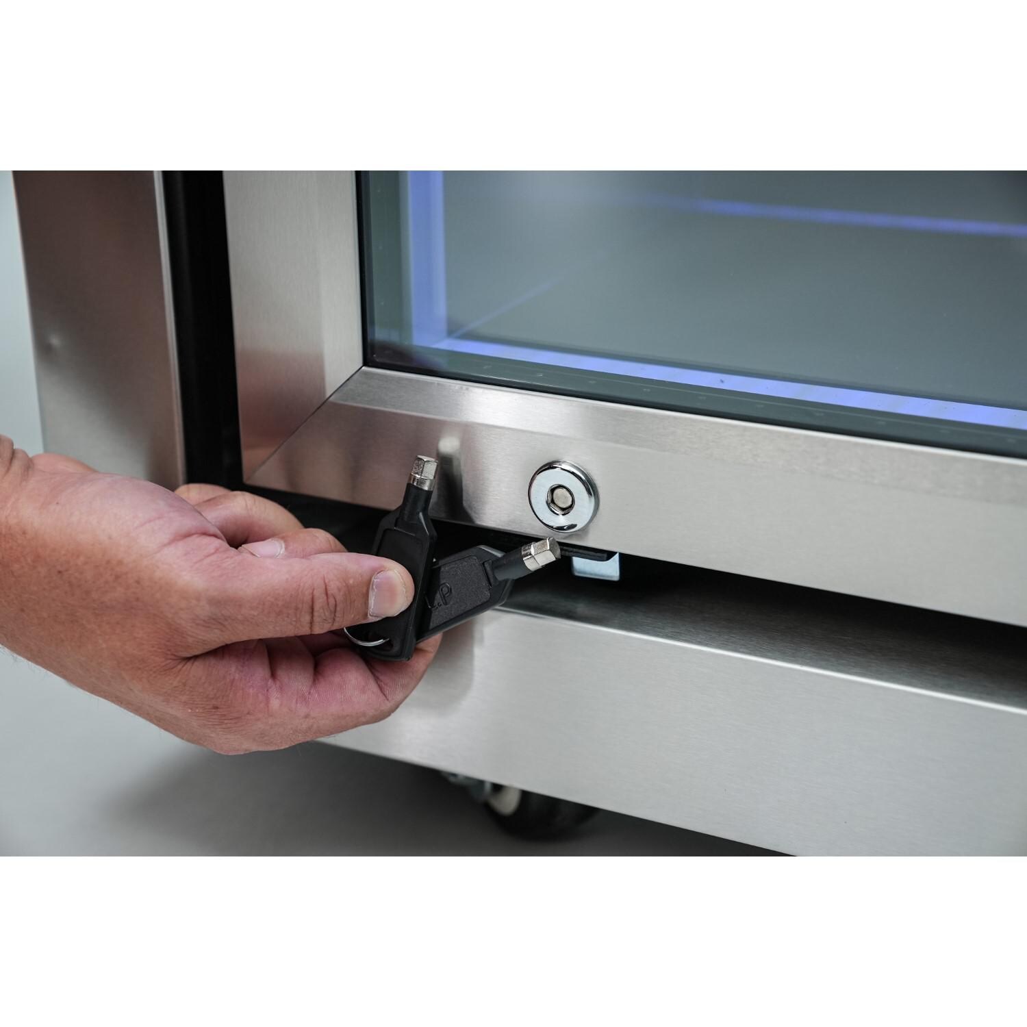 Mont Alpi - MASFM-BSS - Black Stainless Steel 2.6 Cu. Ft. Outdoor Rated Refrigerator Cabinet Module - Lock thumbnail