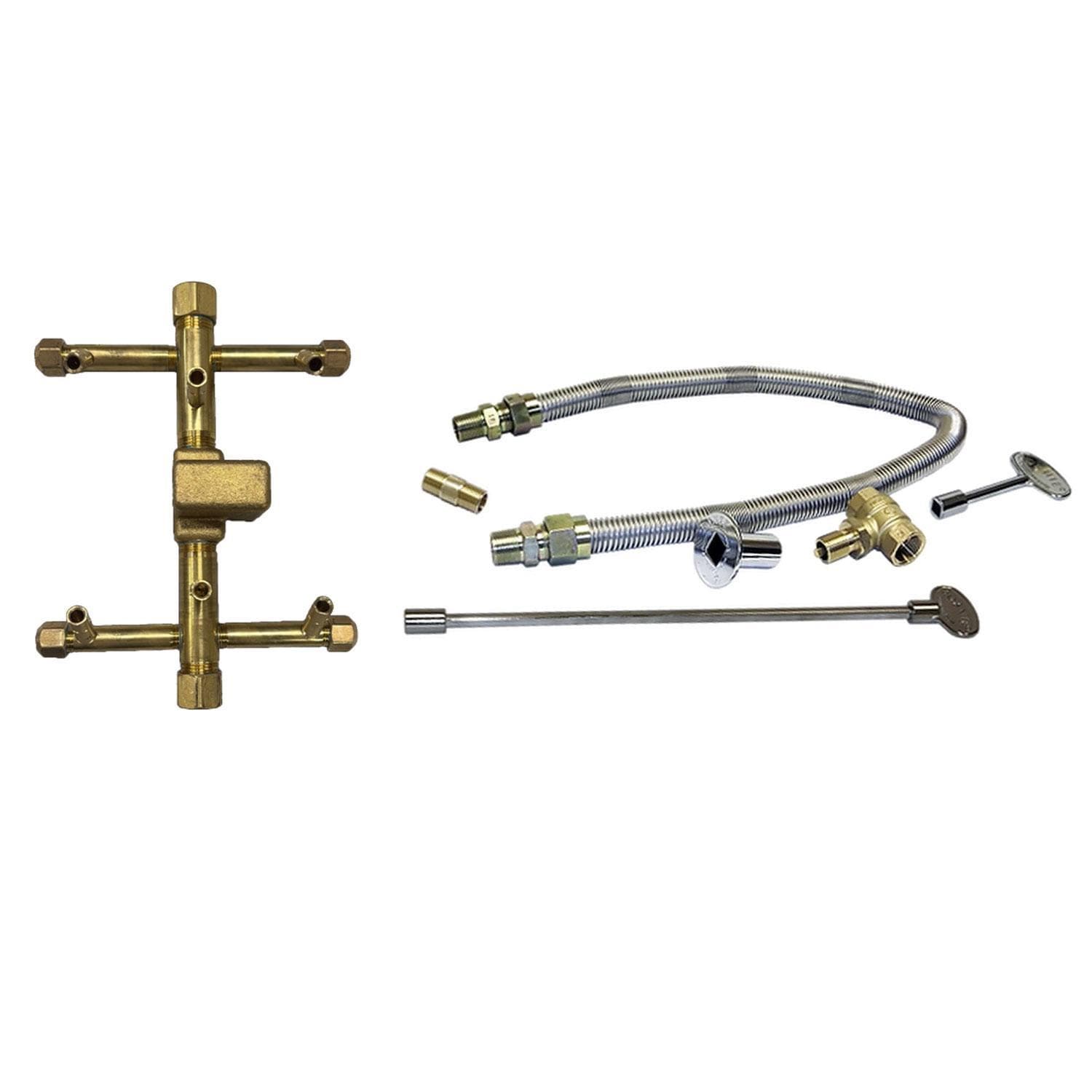 Warming Trends 9 X 6 3/4 CROSSFIRE Brass Natural Gas/Propane Burner & Flex Line Kit