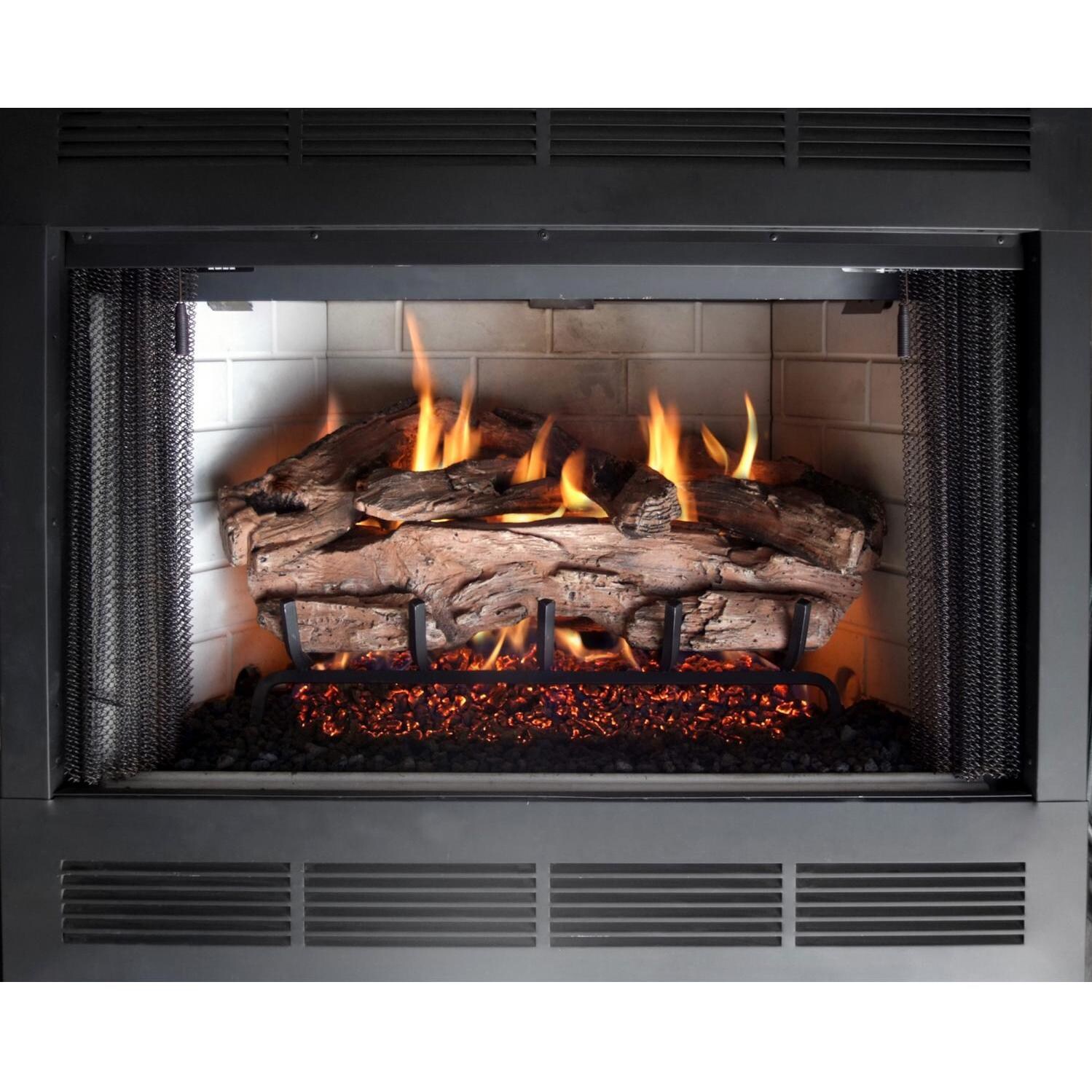 Peterson Real Fyre Charred Cedar Log In Fireplace Setting thumbnail