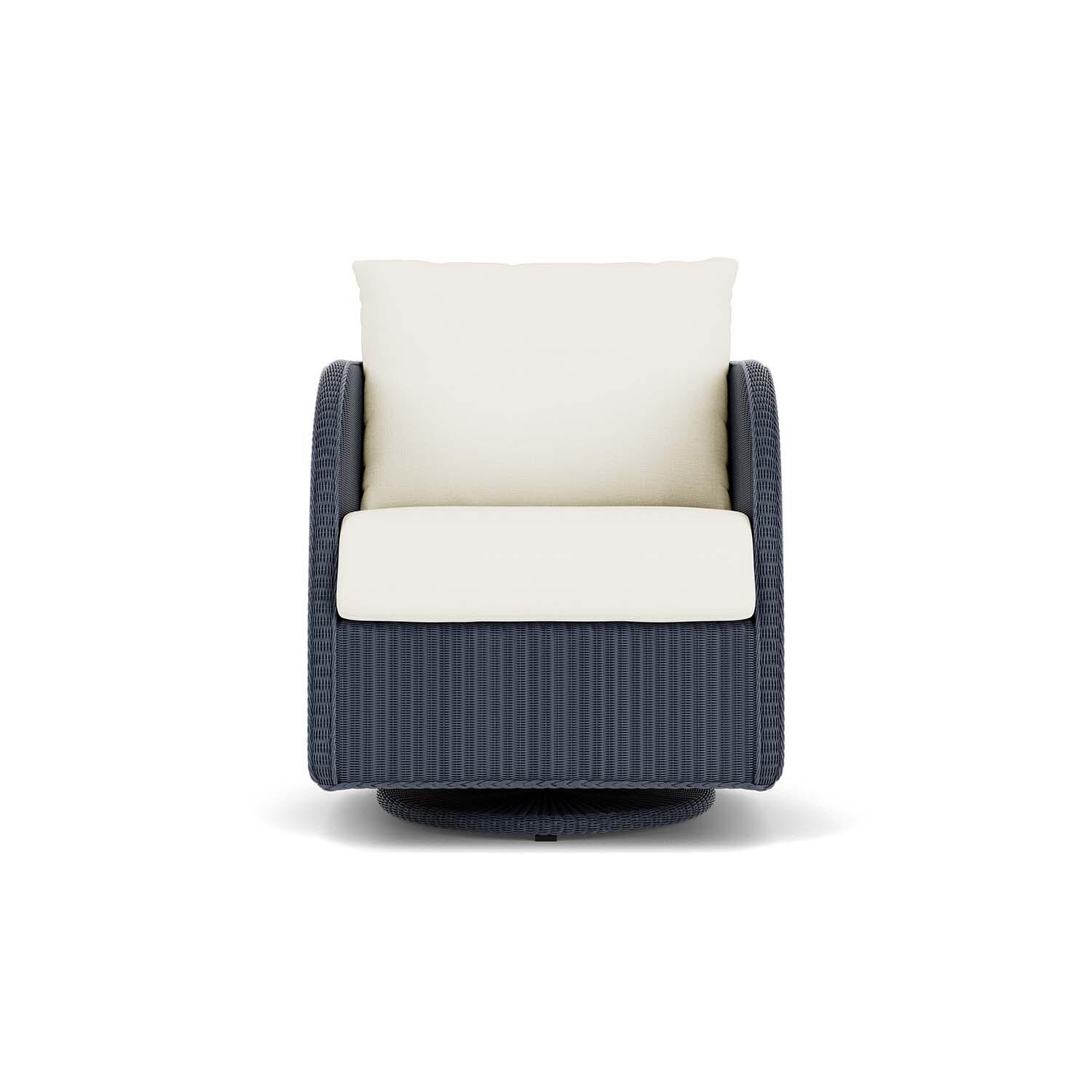 Lloyd Flanders Essence Swivel Glider Lounge Chair W/Sailcloth Salt Fabric - Denim Blue Finish thumbnail