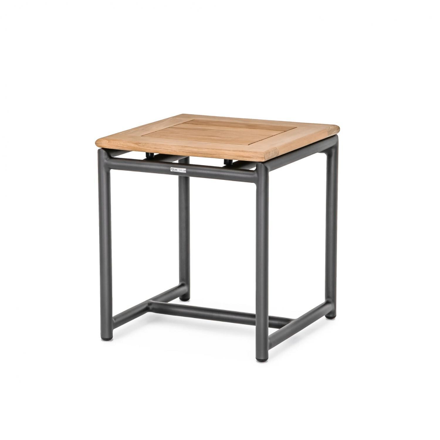 Teak + Table Barbados 18 Inch Square Side Table in Asteroid - White Background thumbnail