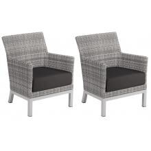 Argento 2 Piece Wicker Patio Club Chair Set W/ Jet Black Cushions By Oxford Garden image