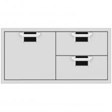 Aspire By Hestan 42-Inch Double Drawer And Single Storage Door Combo - Stealth - AESDR42-BK image
