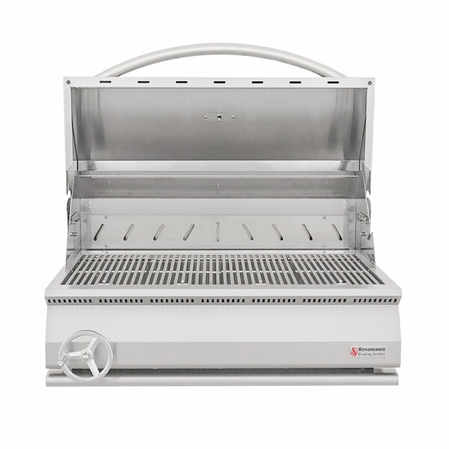RCS RJCC32A Premier Built-In Stainless Steel 32-Inch Charcoal Grill - Open Front without Warming Rack thumbnail