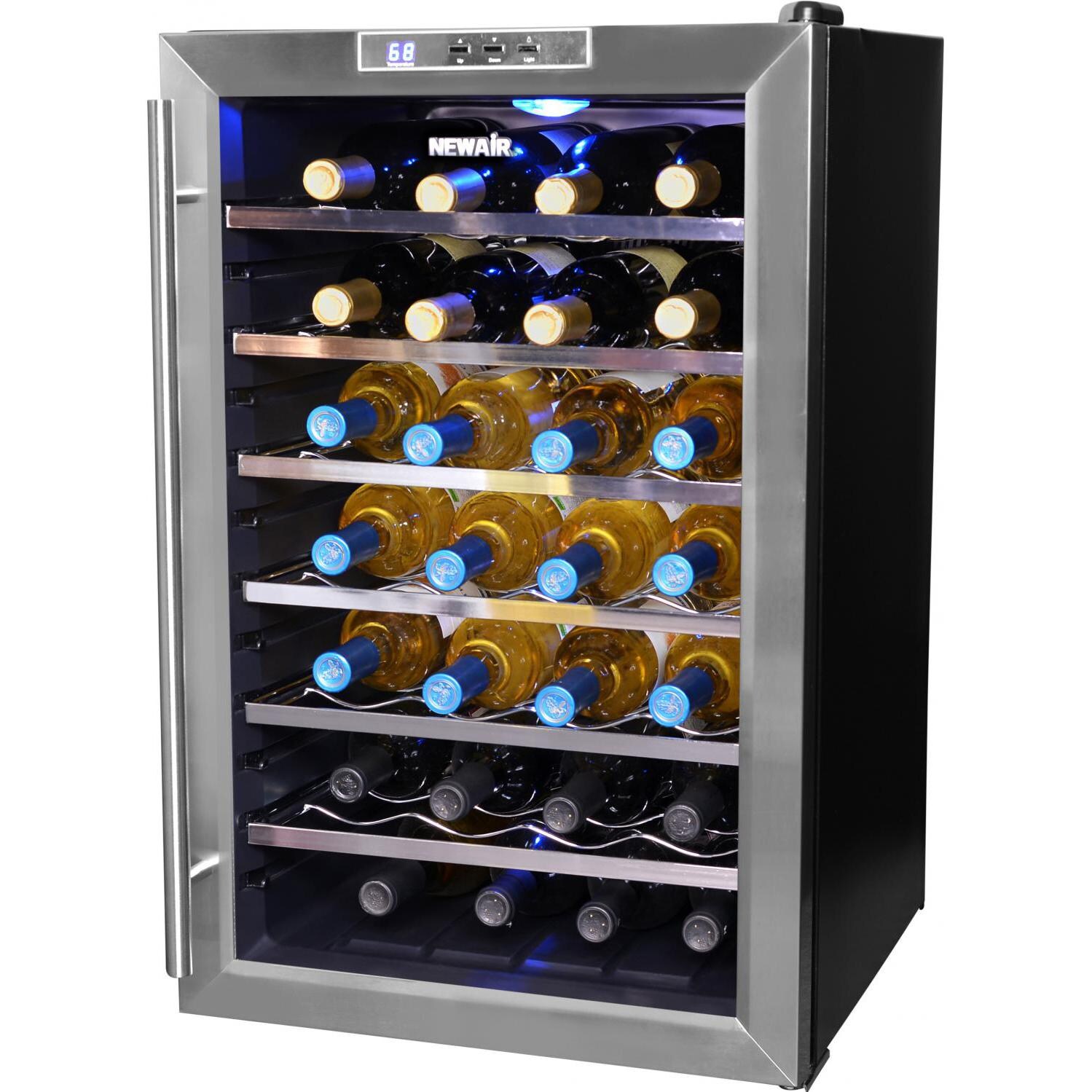 NewAir 28 Bottle Freestanding Thermoelectric Wine Cooler - AW281E - Side View thumbnail