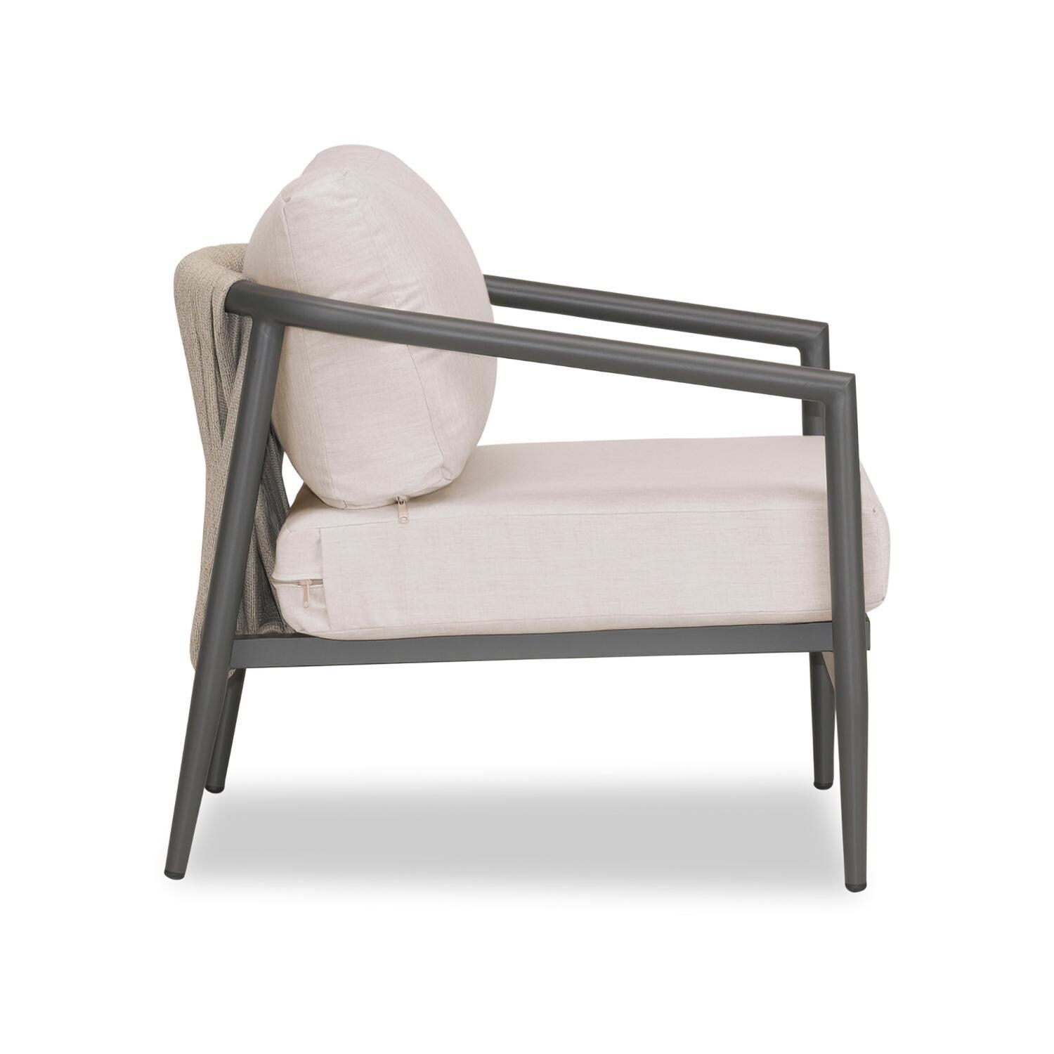 Lakeview Midnight Cove Aluminum Club Chair in Slate/Pebble Gray/Cast Silver - Side - White Background thumbnail