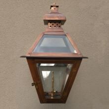 Regency GL20 Regenia Rue Natural Gas Light With Open Flame Burner And Electronic Ignition On Decorative Corner Wall Mount