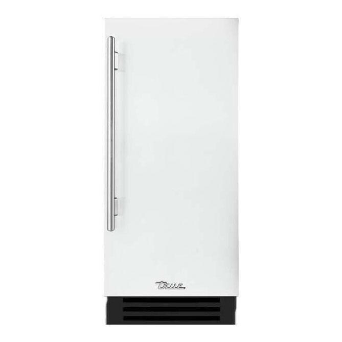 True 15 Inch 85 Lb. Right Hinge Outdoor Ice Maker - Matte White w/ Stainless Steel Handle - TUI-15-R-OP-D~DSK-030-H04