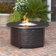 Fire Sense Perissa 48-Inch 50,000 BTU Propane Round Fire Pit Table - Woven Cast Aluminum - 62208 image