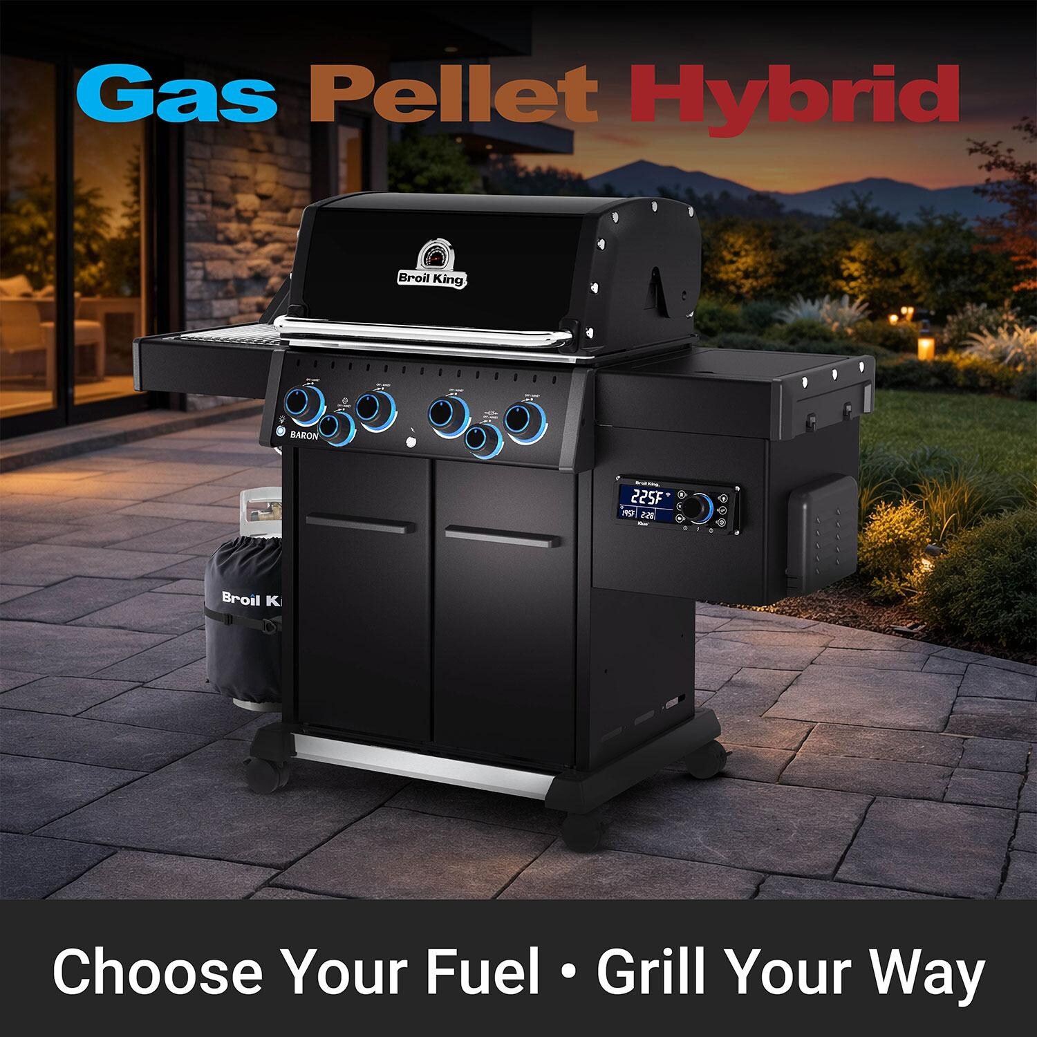 Broil King 674001 Baron 4 Burner Pellet Module Conversion Kit - Black - Attached to Baron Grill - Lifestyle thumbnail