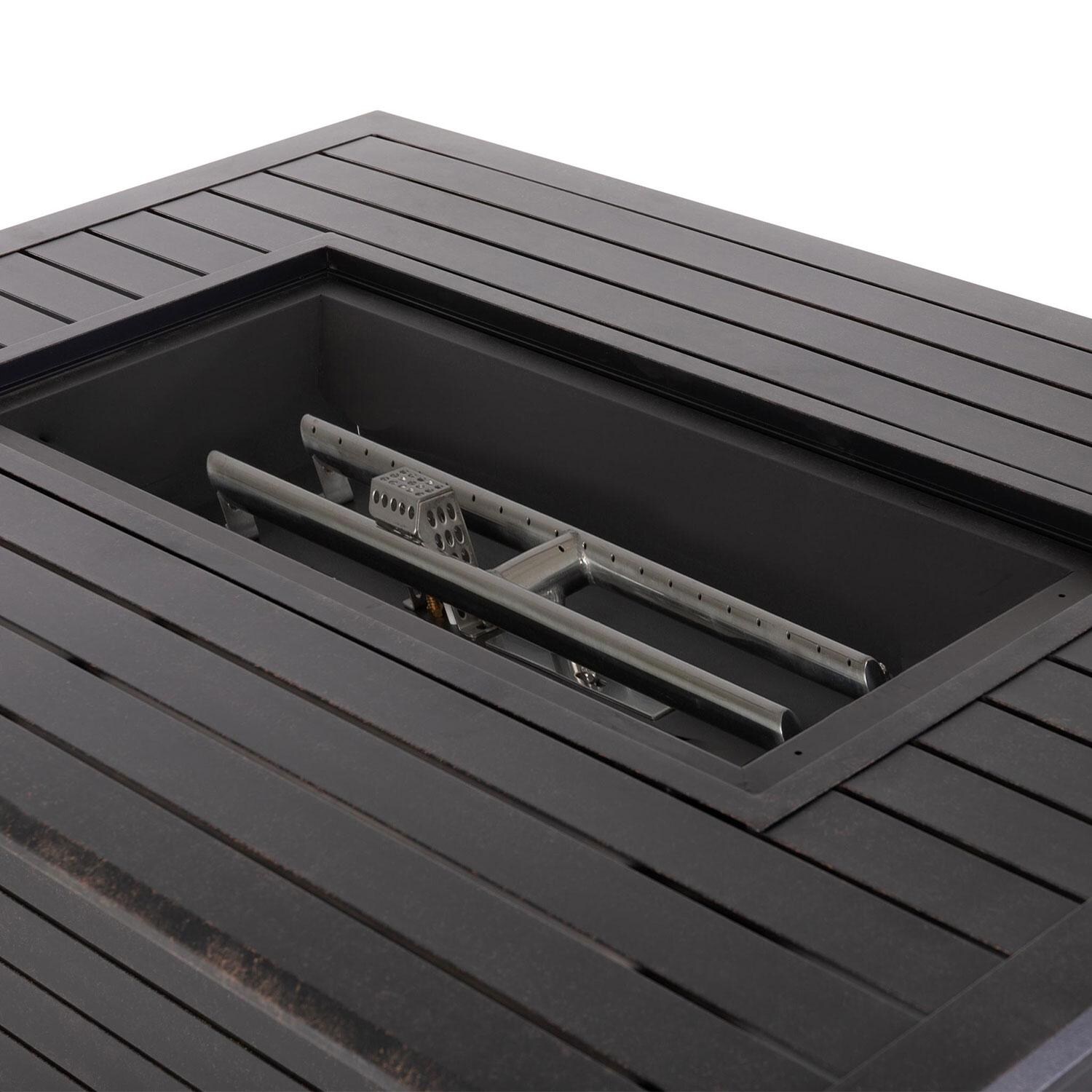 Haven Bay 35-Inch Propane Gas Fire Pit Table By Ultimate Patio - Stainless Steel Burner - Detail thumbnail