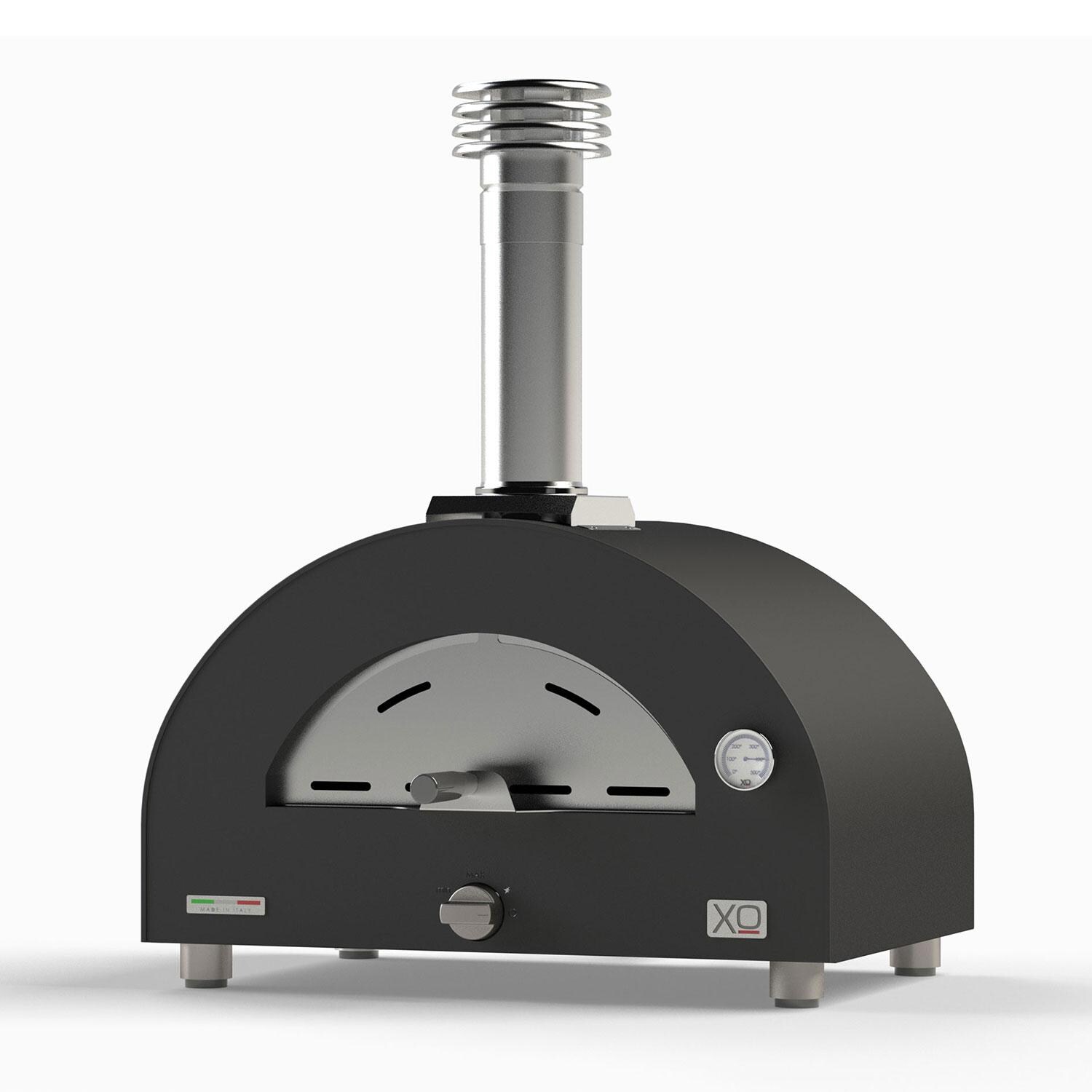 XO Appliance XOPIZZA1GASCAL PIZZA1 Countertop Hybrid Propane & Wood-Fired Pizza Oven in Carbona - White Background thumbnail